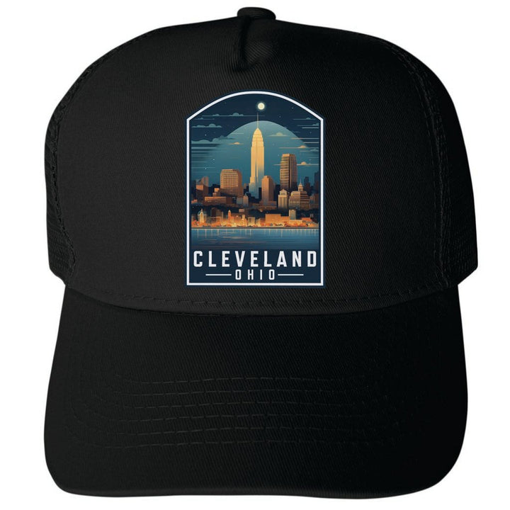 Cleveland Ohio Design A Unisex Mesh Back Trucker Hat with Adjustable Snapback Image 4