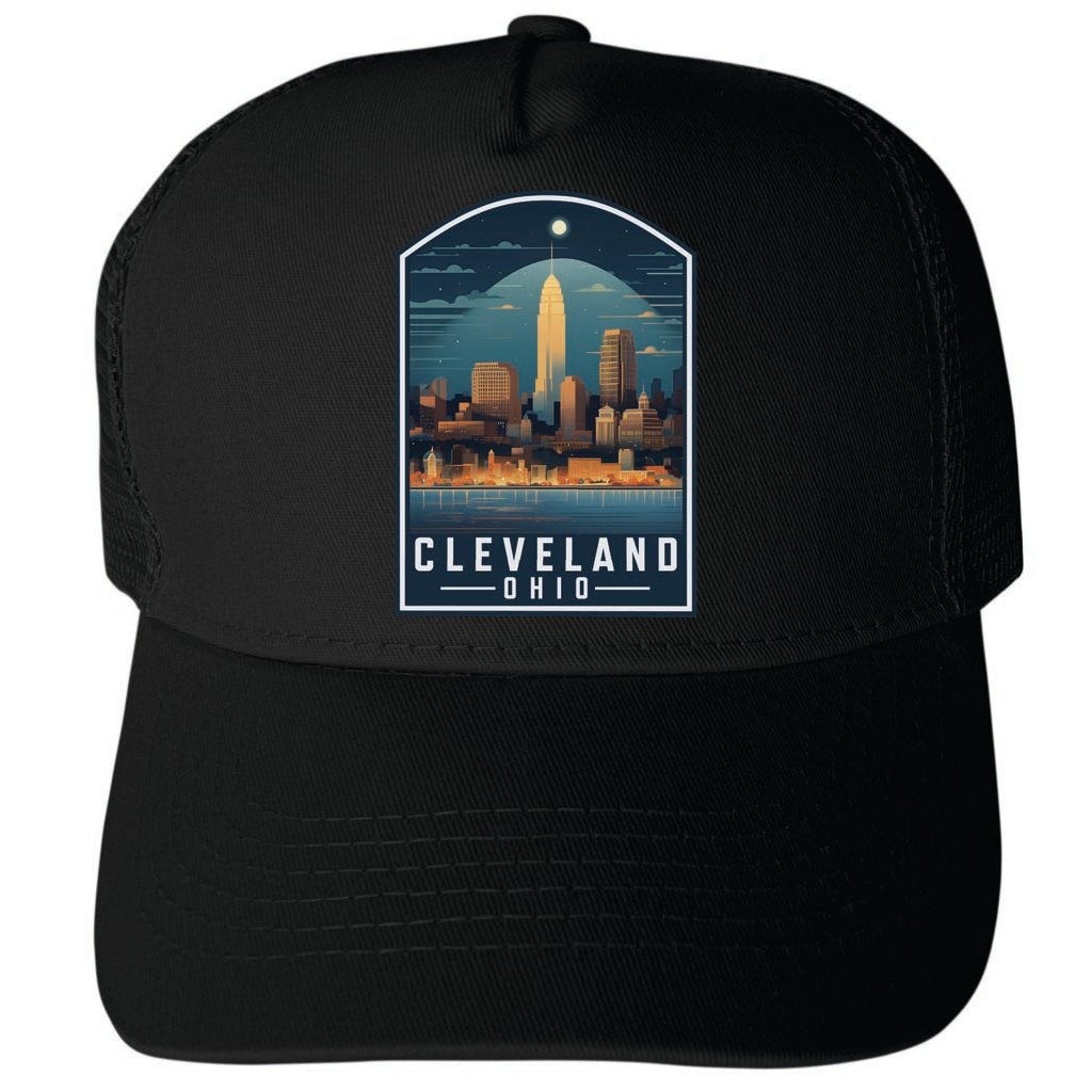 Cleveland Ohio Design A Unisex Mesh Back Trucker Hat with Adjustable Snapback Image 1