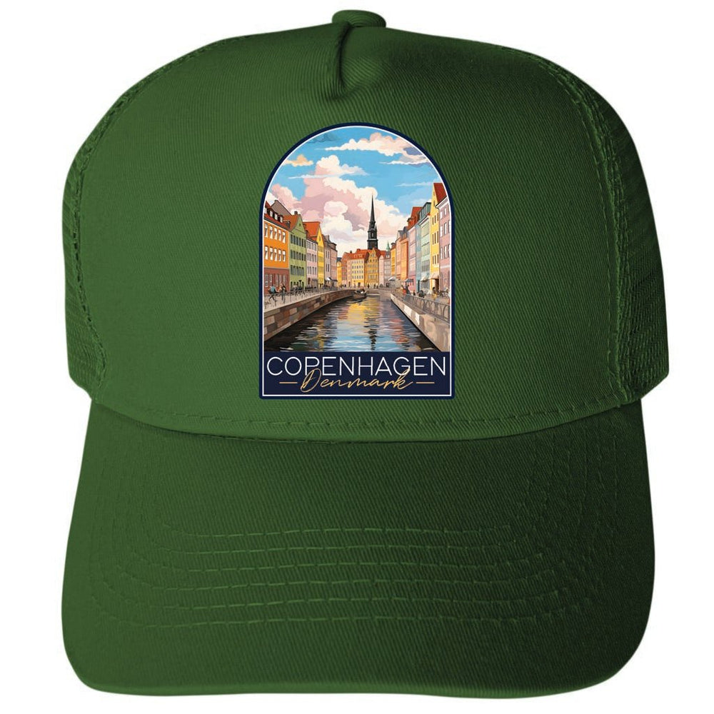 Copenhagen Denmark Design B Unisex Mesh Back Trucker Hat with Adjustable Snapback Image 2