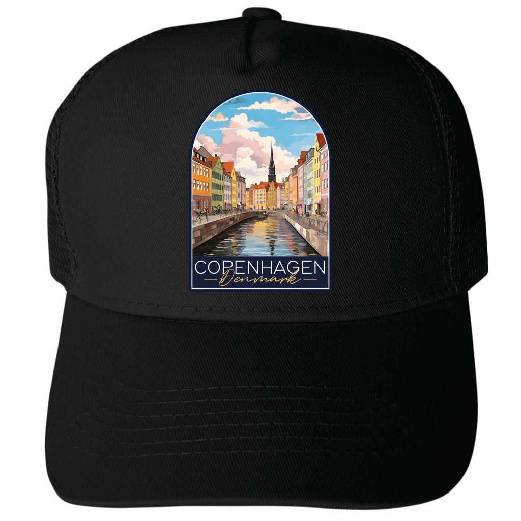 Copenhagen Denmark Design B Unisex Mesh Back Trucker Hat with Adjustable Snapback Image 4