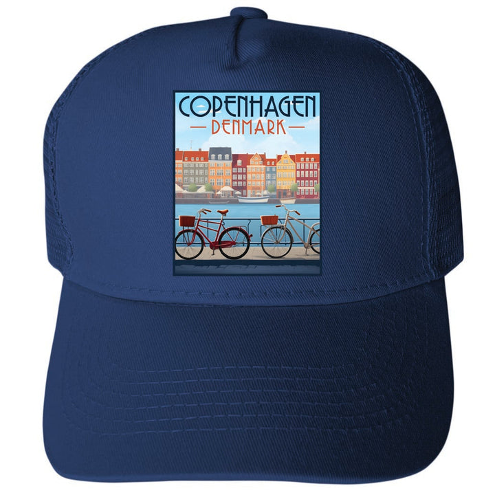 Copenhagen Denmark Design C Unisex Mesh Back Trucker Hat with Adjustable Snapback Image 2