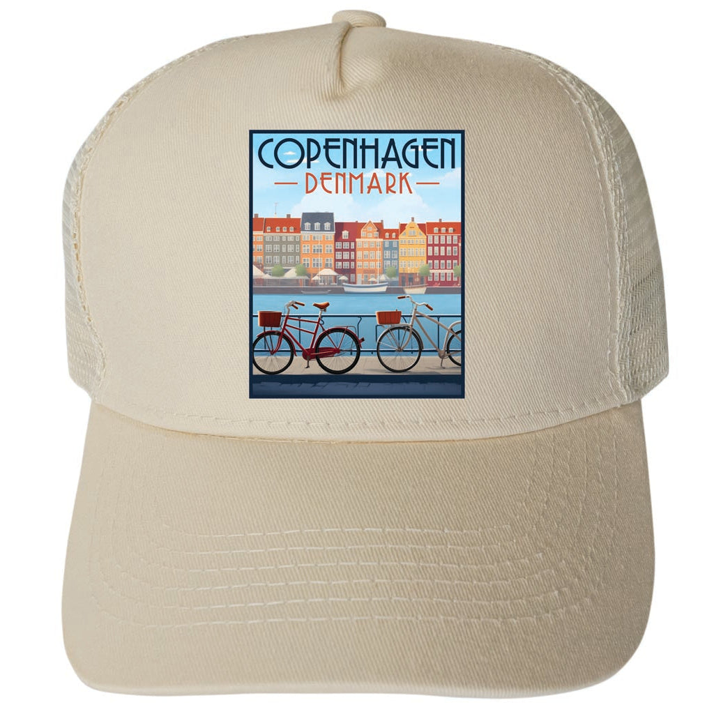 Copenhagen Denmark Design C Unisex Mesh Back Trucker Hat with Adjustable Snapback Image 3