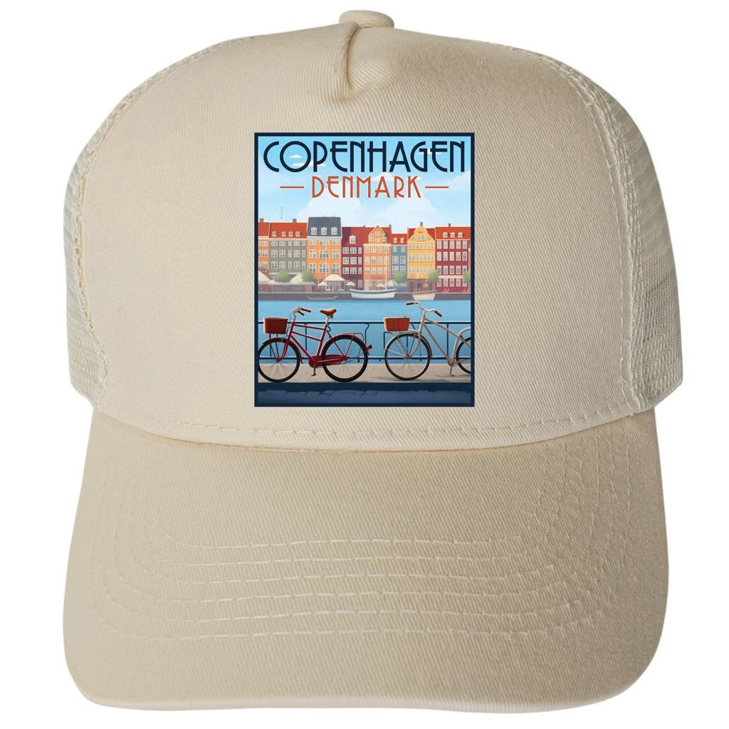 Copenhagen Denmark Design C Unisex Mesh Back Trucker Hat with Adjustable Snapback Image 1