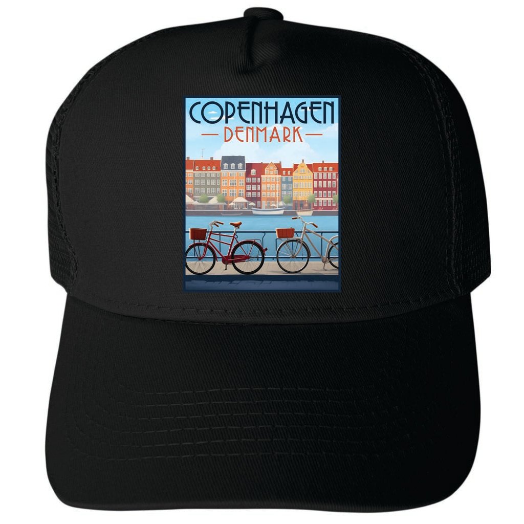 Copenhagen Denmark Design C Unisex Mesh Back Trucker Hat with Adjustable Snapback Image 4