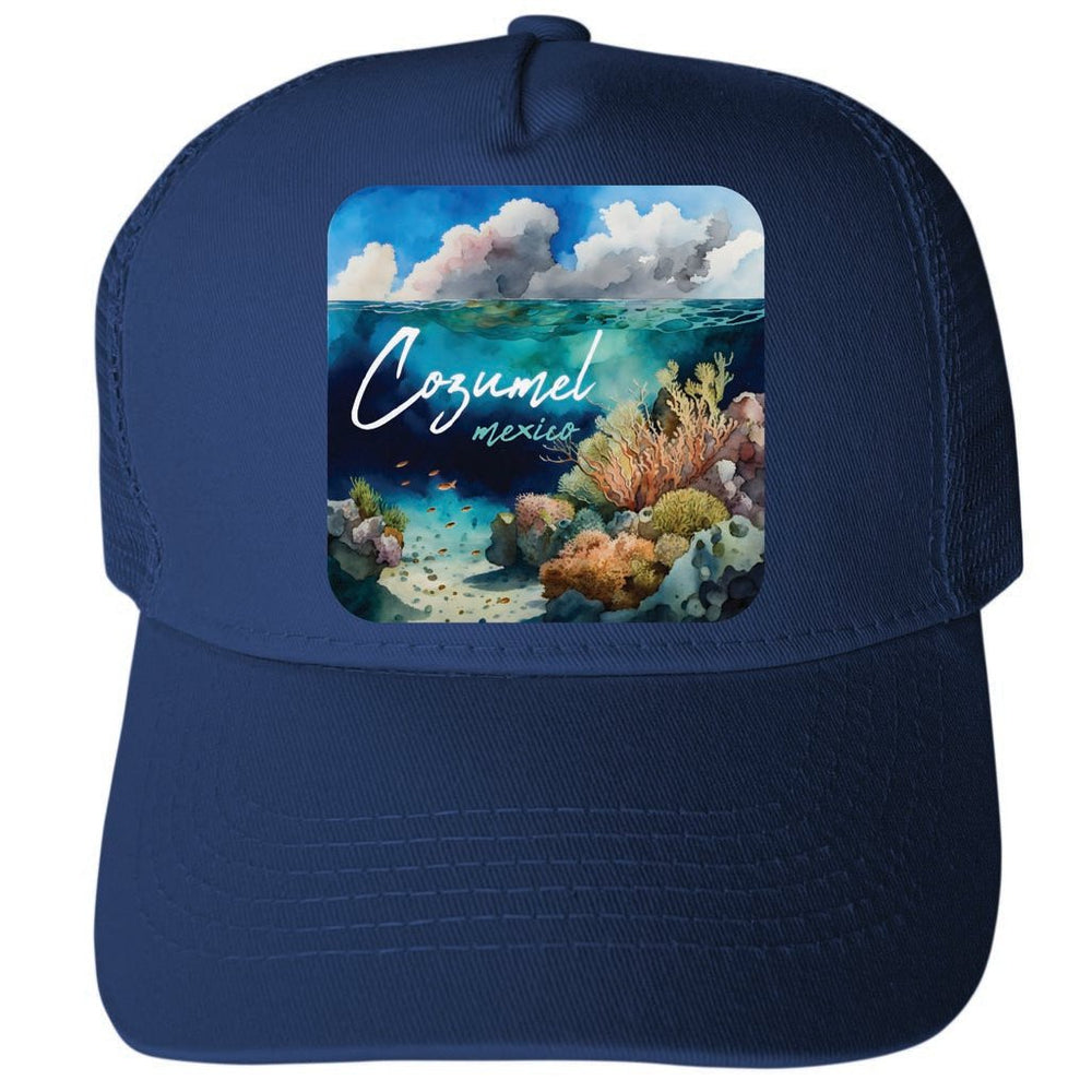 Cozumel Mexico Design B Unisex Mesh Back Trucker Hat with Adjustable Snapback Image 2