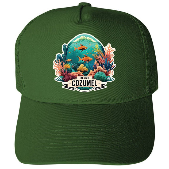 Cozumel Mexico Design A Unisex Mesh Back Trucker Hat with Adjustable Snapback Image 2