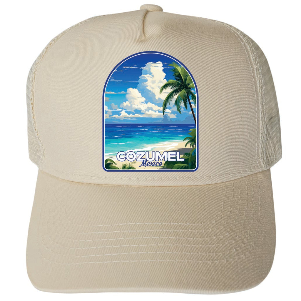 Cozumel Mexico Design C Unisex Mesh Back Trucker Hat with Adjustable Snapback Image 3