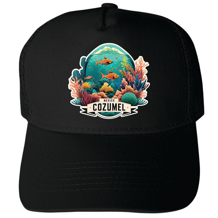 Cozumel Mexico Design A Unisex Mesh Back Trucker Hat with Adjustable Snapback Image 4