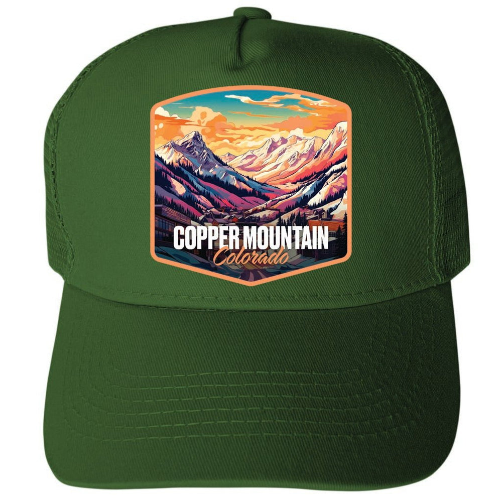 Copper Mountain Colorado Design A Unisex Mesh Back Trucker Hat with Adjustable Snapback Image 2