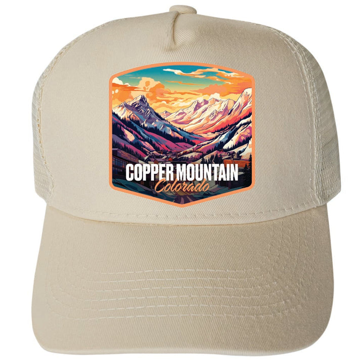 Copper Mountain Colorado Design A Unisex Mesh Back Trucker Hat with Adjustable Snapback Image 3