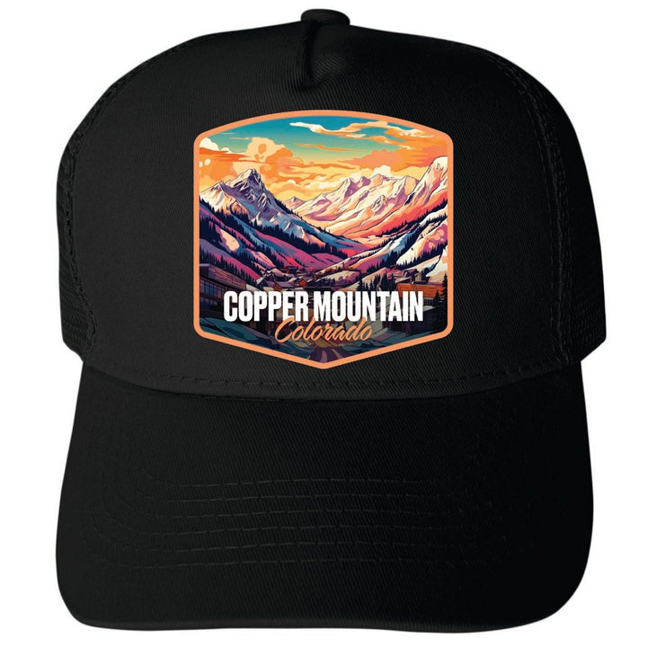 Copper Mountain Colorado Design A Unisex Mesh Back Trucker Hat with Adjustable Snapback Image 4