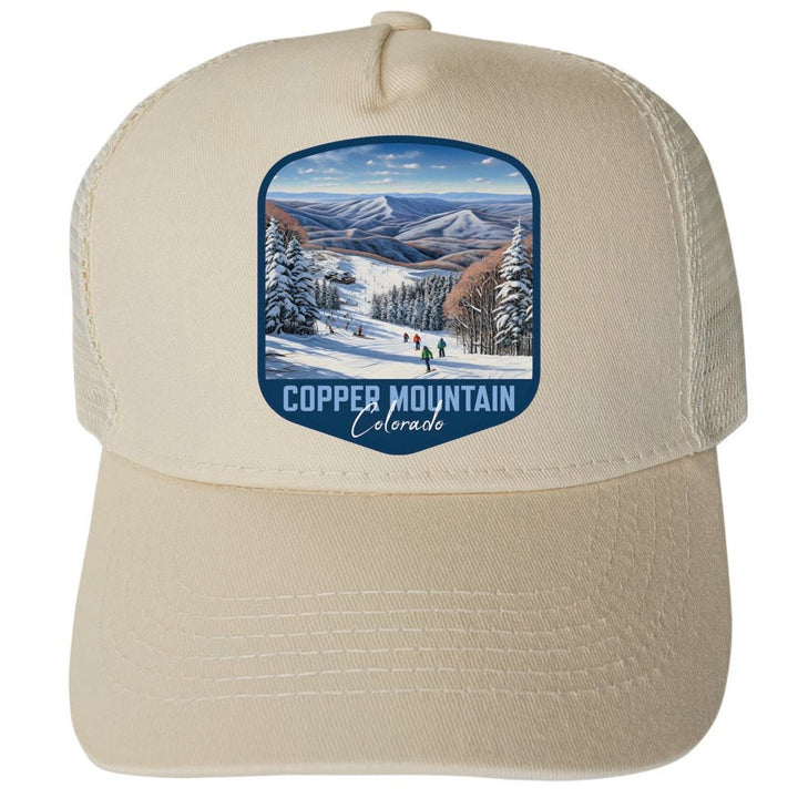 Copper Mountain Colorado Design B Unisex Mesh Back Trucker Hat with Adjustable Snapback Image 3