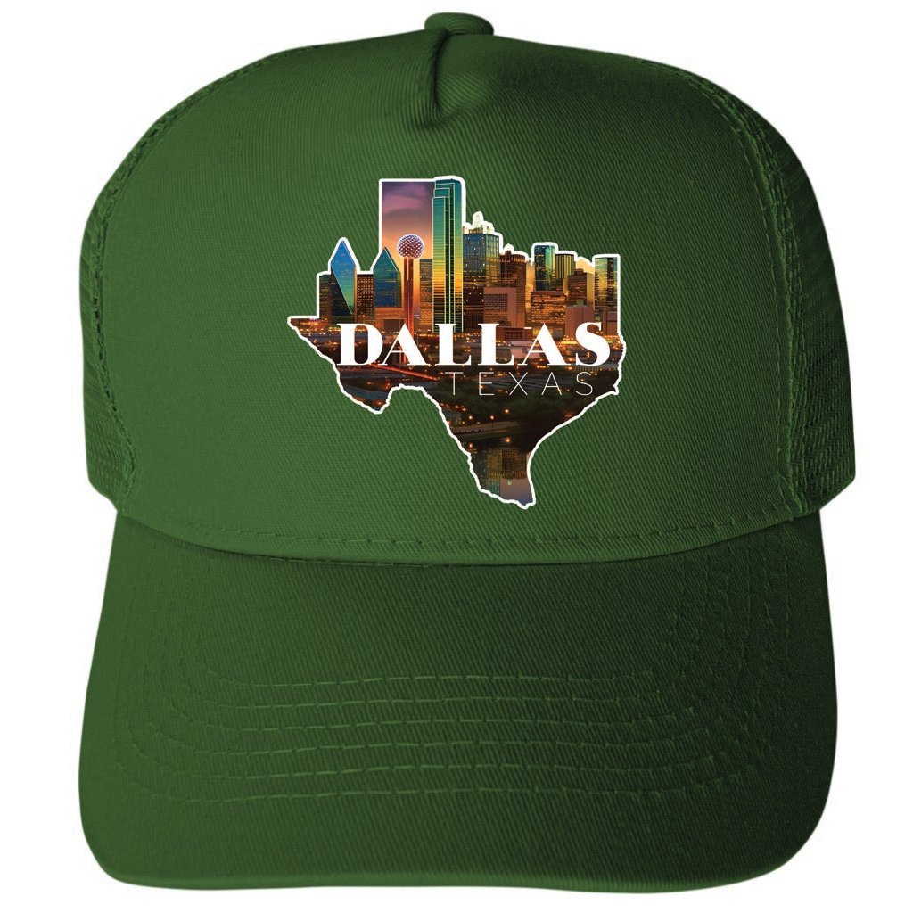 Dallas Texas Design C Unisex Mesh Back Trucker Hat with Adjustable Snapback Image 2