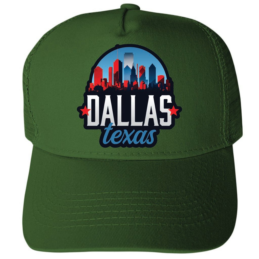 Dallas Texas Design B Unisex Mesh Back Trucker Hat with Adjustable Snapback Image 2