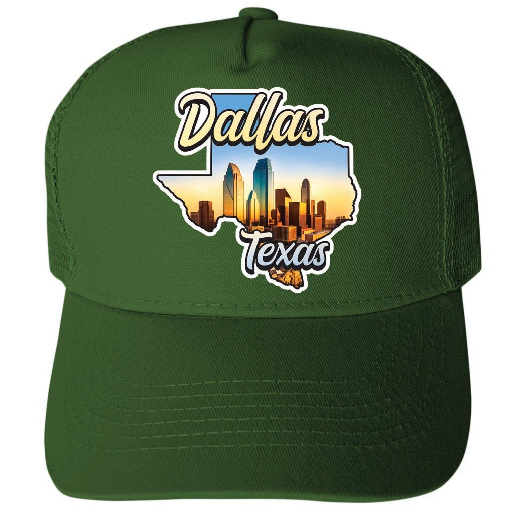 Dallas Texas Design A Unisex Mesh Back Trucker Hat with Adjustable Snapback Image 2