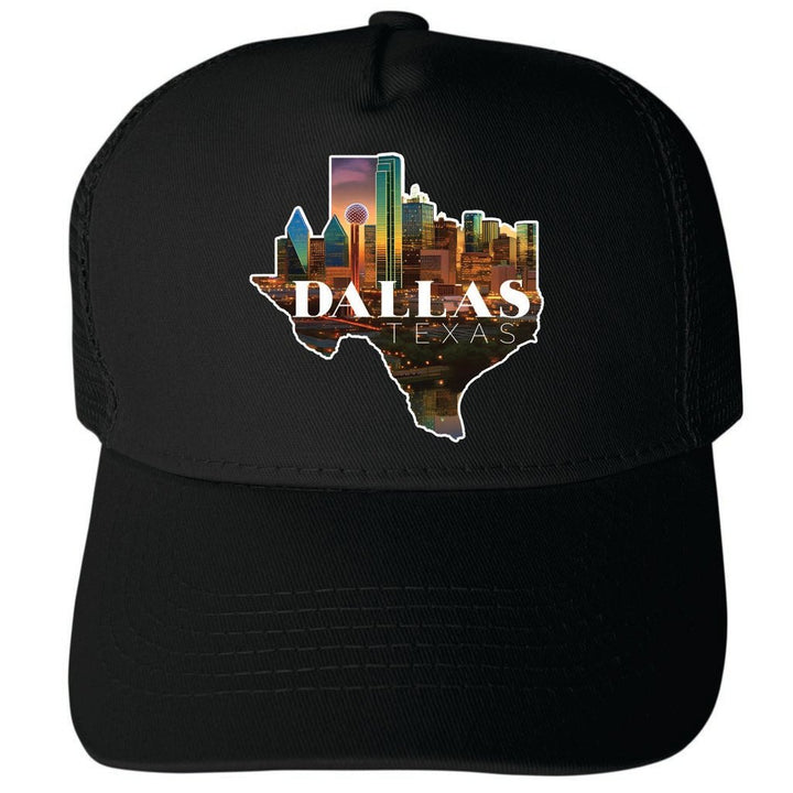 Dallas Texas Design C Unisex Mesh Back Trucker Hat with Adjustable Snapback Image 4