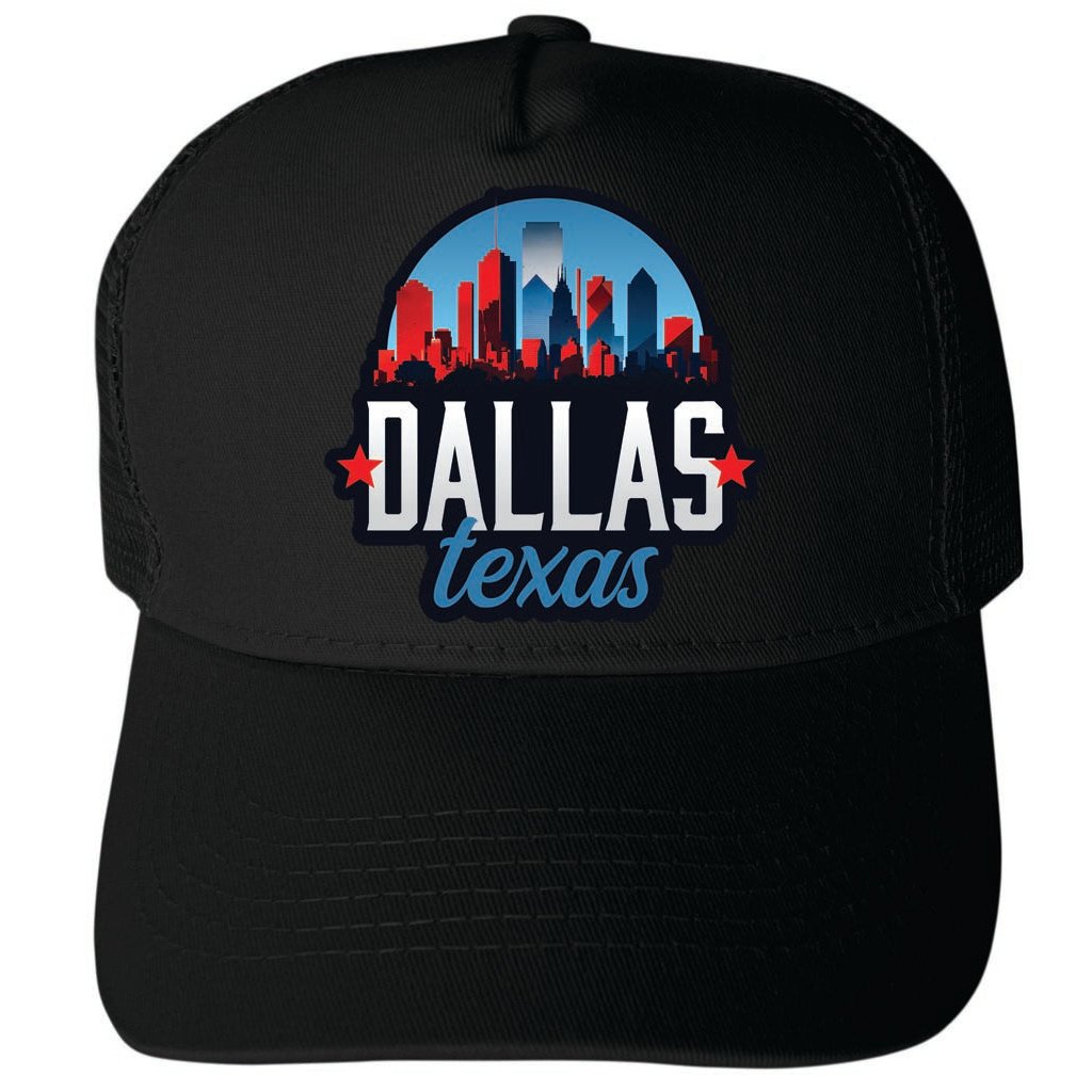 Dallas Texas Design B Unisex Mesh Back Trucker Hat with Adjustable Snapback Image 4