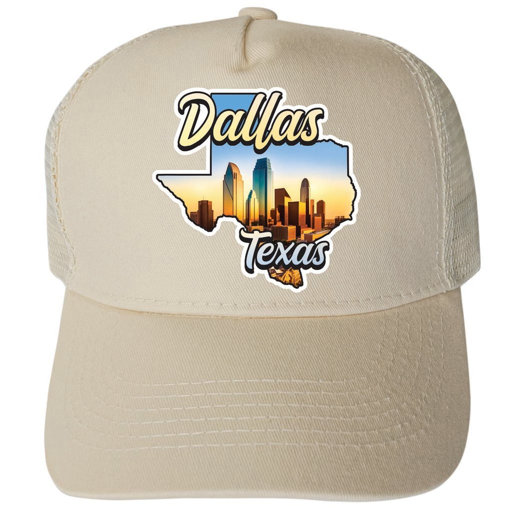 Dallas Texas Design A Unisex Mesh Back Trucker Hat with Adjustable Snapback Image 3