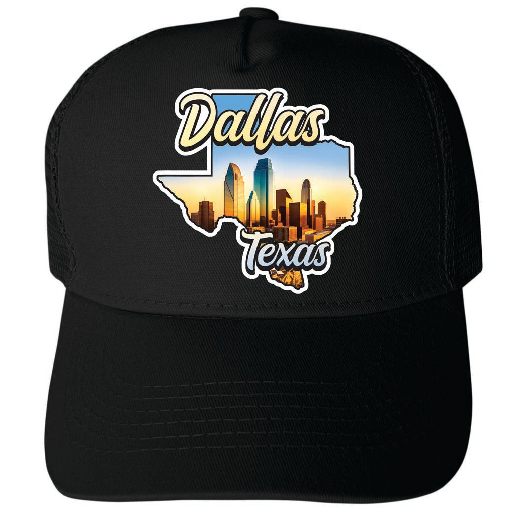 Dallas Texas Design A Unisex Mesh Back Trucker Hat with Adjustable Snapback Image 4