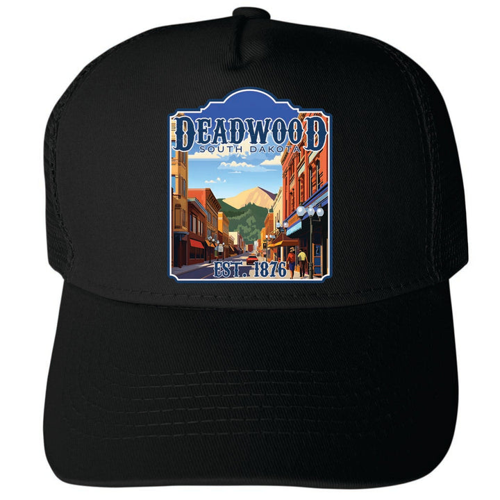 Deadwood South Dakota Wild West Design Unisex Mesh Back Trucker Hat with Adjustable Snapback Image 4