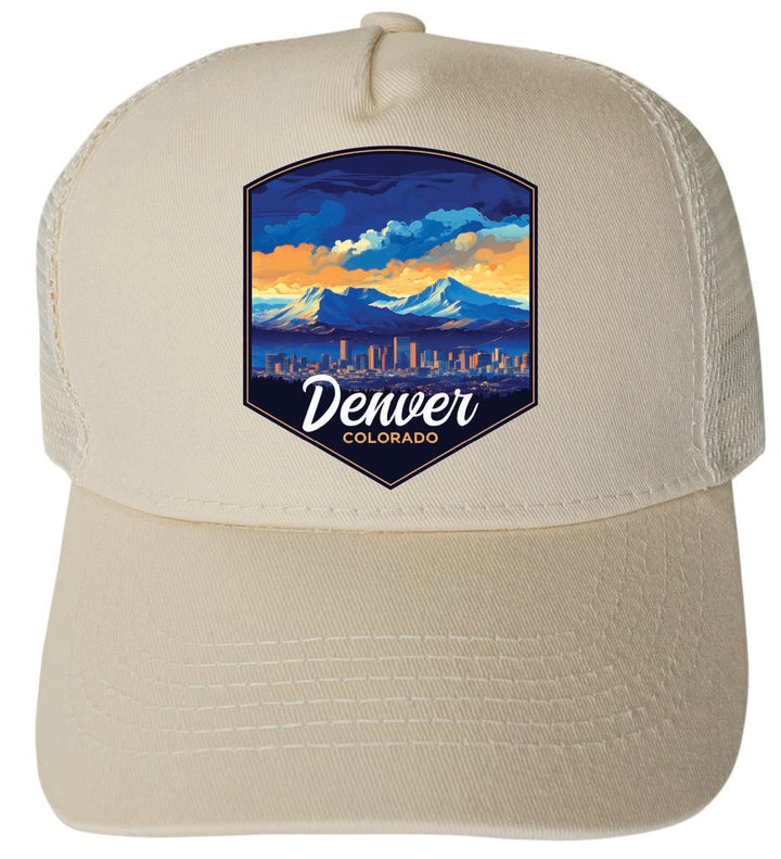 Denver Colorado Design A Unisex Mesh Back Trucker Hat with Adjustable Snapback Image 3