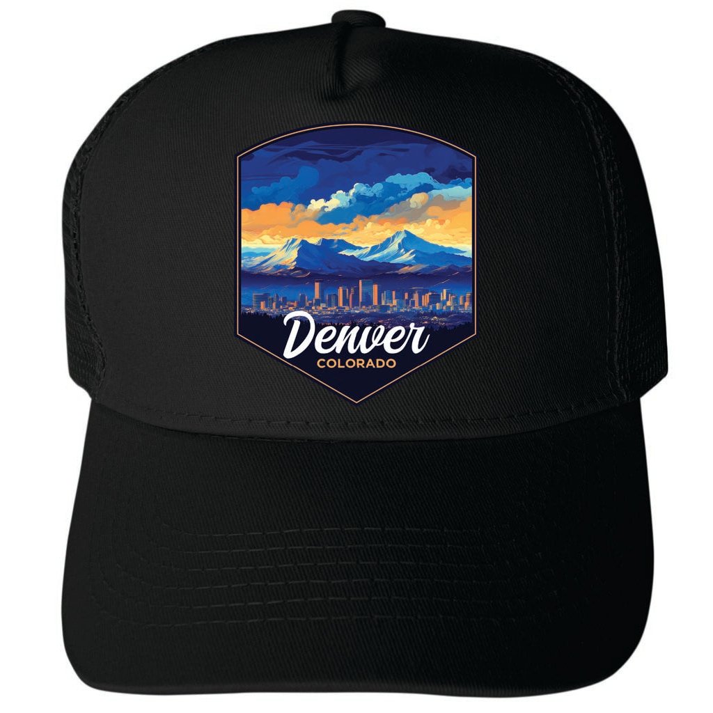 Denver Colorado Design A Unisex Mesh Back Trucker Hat with Adjustable Snapback Image 4