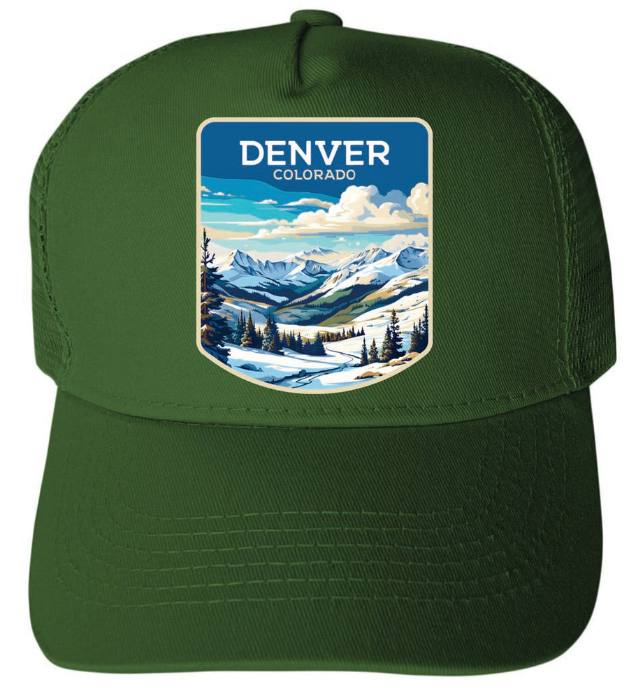 Denver Colorado Design B Unisex Mesh Back Trucker Hat with Adjustable Snapback Image 1