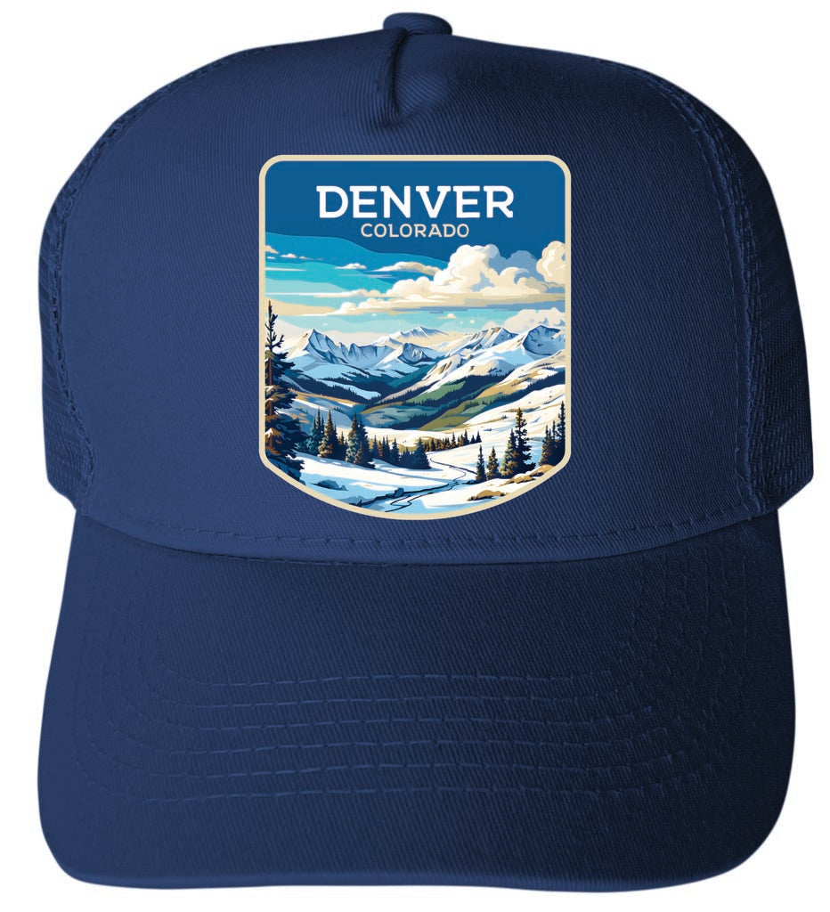 Denver Colorado Design B Unisex Mesh Back Trucker Hat with Adjustable Snapback Image 2