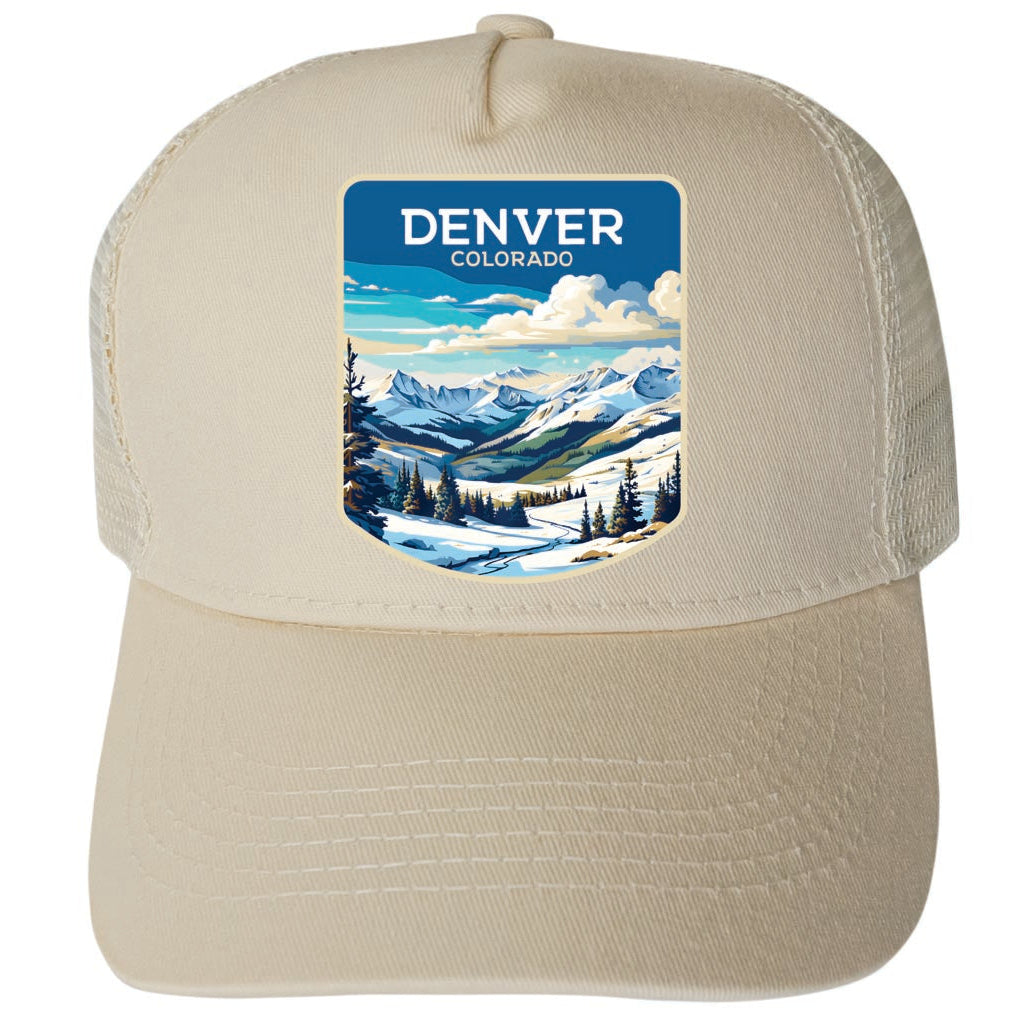 Denver Colorado Design B Unisex Mesh Back Trucker Hat with Adjustable Snapback Image 3