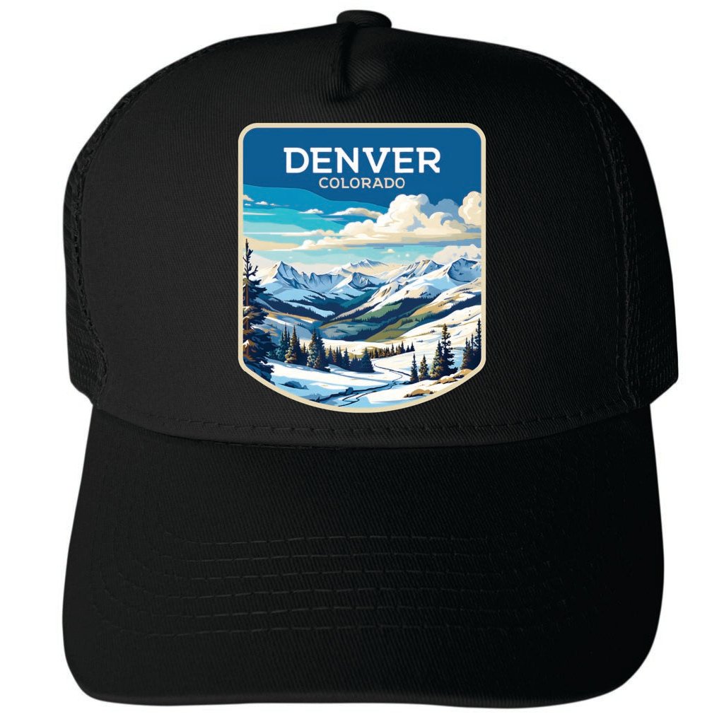 Denver Colorado Design B Unisex Mesh Back Trucker Hat with Adjustable Snapback Image 4