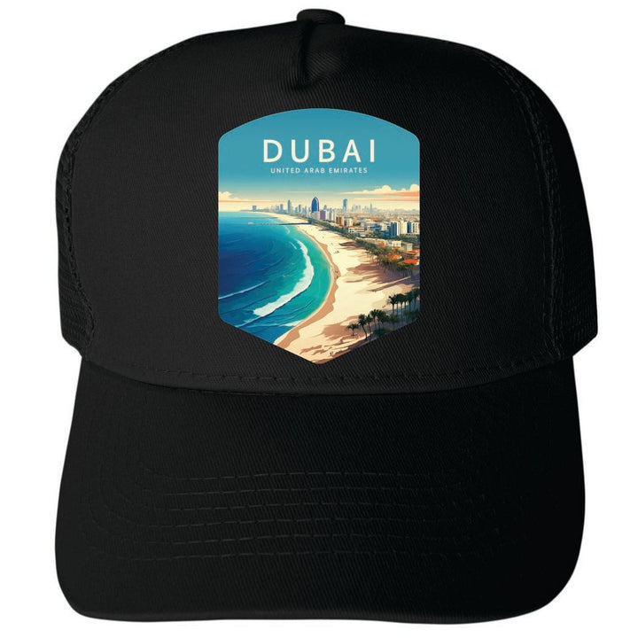 Dubai United Arab Emirates Design B Unisex Mesh Back Trucker Hat with Adjustable Snapback Image 4