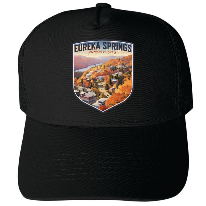 Eureka Springs Arkansas Little Switzerland of the Ozarks Design Unisex Mesh Back Trucker Hat with Adjustable Snapback Image 4