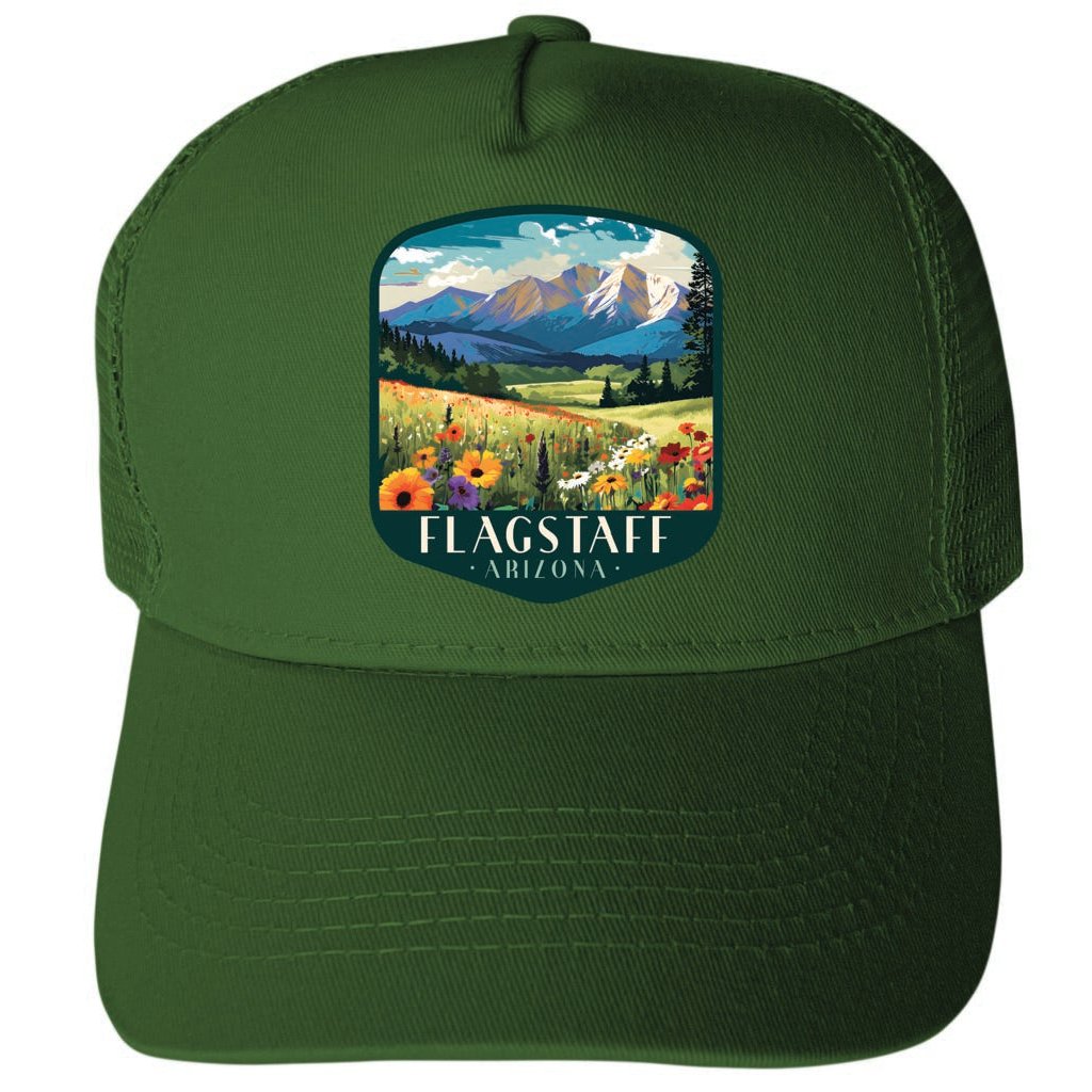 Flagstaff Arizona Virginia Design C Unisex Mesh Back Trucker Hat with Adjustable Snapback Image 1