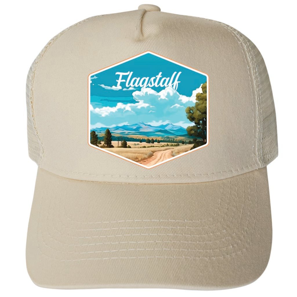 Flagstaff Arizona Virginia Design B Unisex Mesh Back Trucker Hat with Adjustable Snapback Image 1