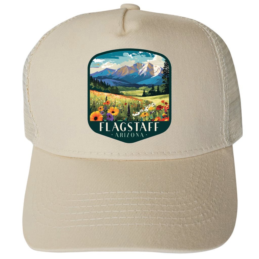 Flagstaff Arizona Virginia Design C Unisex Mesh Back Trucker Hat with Adjustable Snapback Image 1