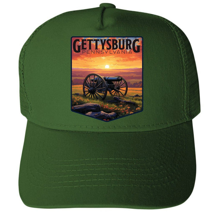 Gettysburg Pennsylvania Battlefield Design Unisex Mesh Back Trucker Hat with Adjustable Snapback Image 2