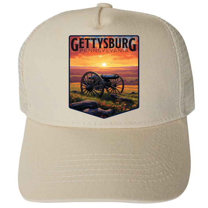 Gettysburg Pennsylvania Battlefield Design Unisex Mesh Back Trucker Hat with Adjustable Snapback Image 3