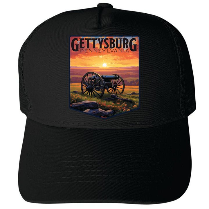 Gettysburg Pennsylvania Battlefield Design Unisex Mesh Back Trucker Hat with Adjustable Snapback Image 4