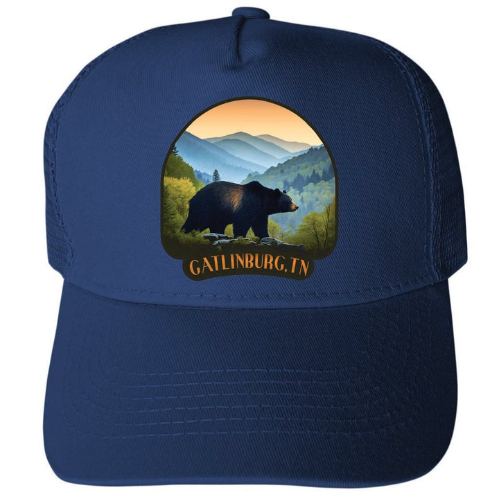 Gatlinburg Tennessee Design A Unisex Mesh Back Trucker Hat with Adjustable Snapback Image 1