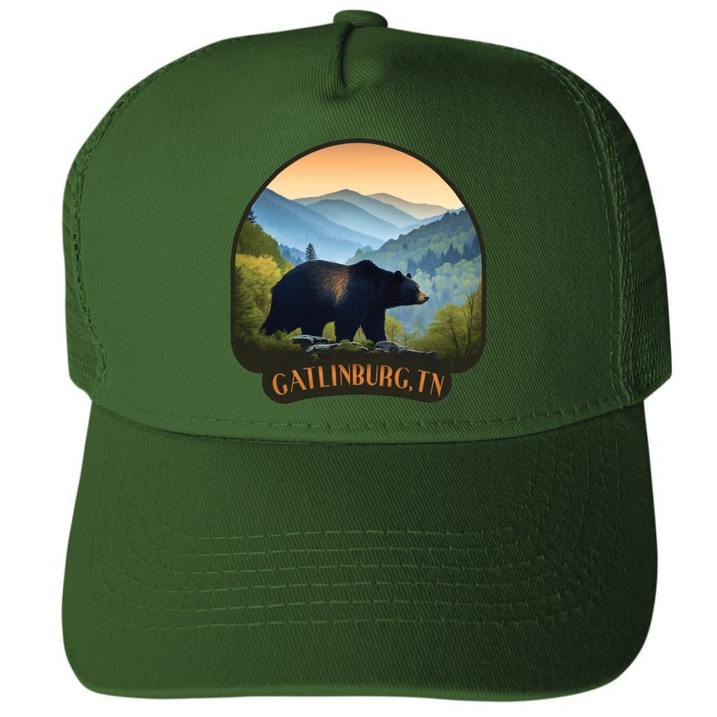 Gatlinburg Tennessee Design A Unisex Mesh Back Trucker Hat with Adjustable Snapback Image 2