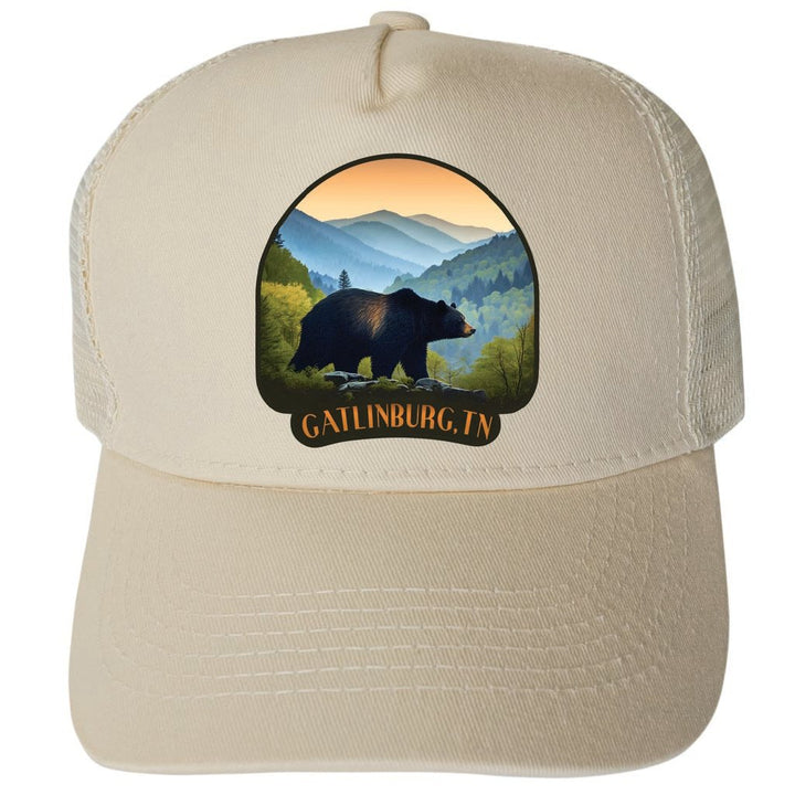 Gatlinburg Tennessee Design A Unisex Mesh Back Trucker Hat with Adjustable Snapback Image 3