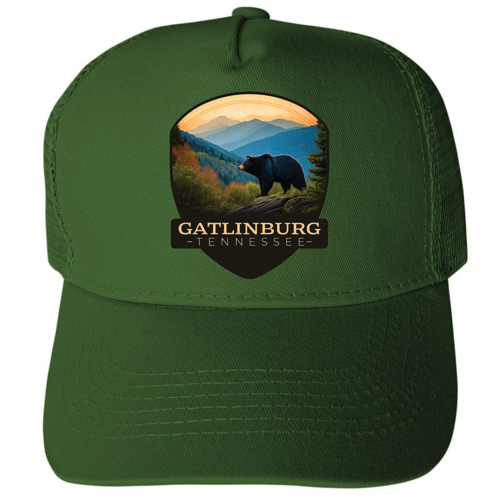 Gatlinburg Tennessee Design B Unisex Mesh Back Trucker Hat with Adjustable Snapback Image 1