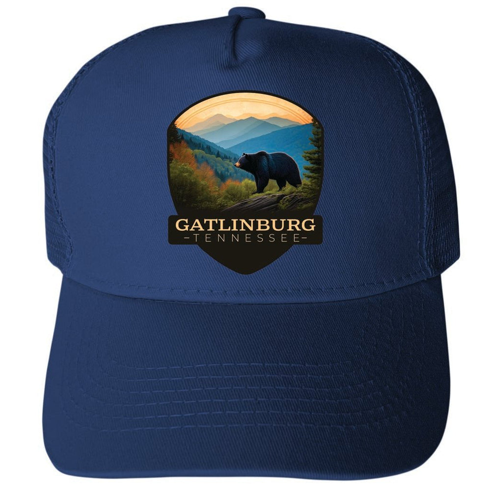 Gatlinburg Tennessee Design B Unisex Mesh Back Trucker Hat with Adjustable Snapback Image 2