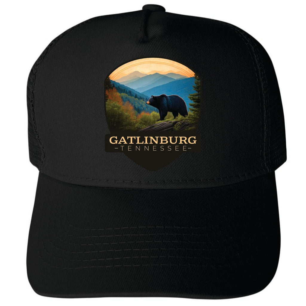 Gatlinburg Tennessee Design B Unisex Mesh Back Trucker Hat with Adjustable Snapback Image 3