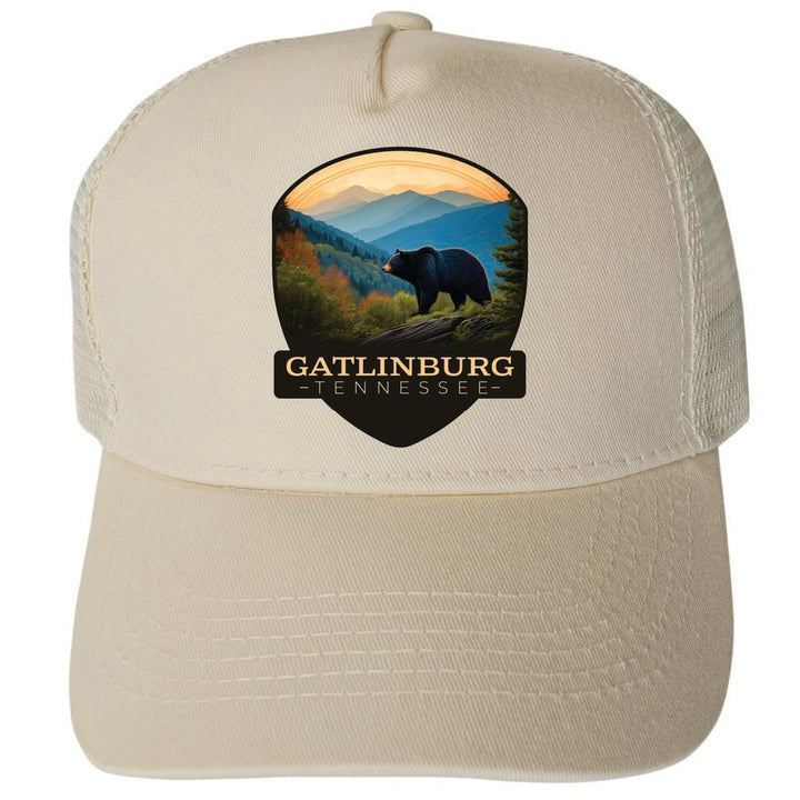 Gatlinburg Tennessee Design B Unisex Mesh Back Trucker Hat with Adjustable Snapback Image 4