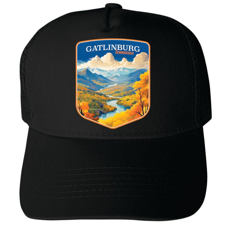 Gatlinburg Tennessee Design D Unisex Mesh Back Trucker Hat with Adjustable Snapback Image 4