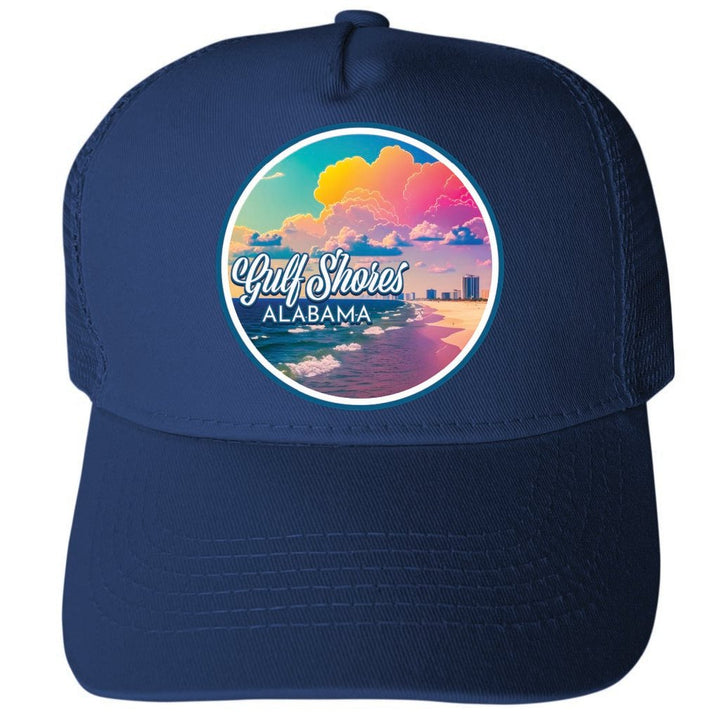 Gulf Shores Alabama Design A Unisex Mesh Back Trucker Hat with Adjustable Snapback Image 2