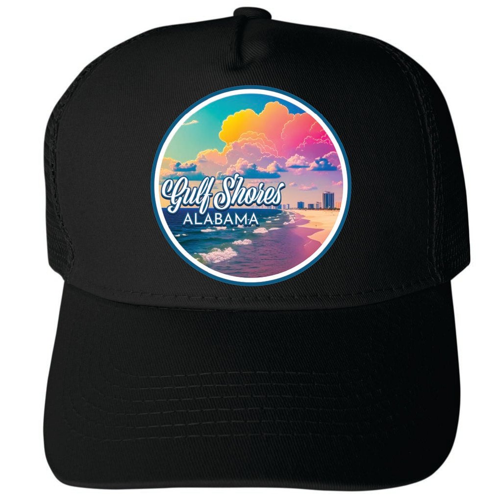 Gulf Shores Alabama Design A Unisex Mesh Back Trucker Hat with Adjustable Snapback Image 4