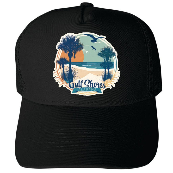 Gulf Shores Alabama Design B Unisex Mesh Back Trucker Hat with Adjustable Snapback Image 4