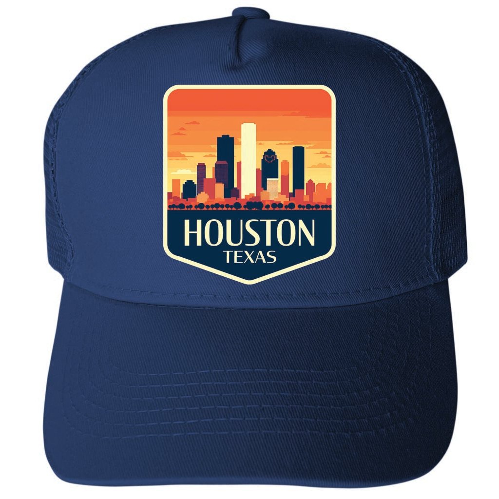 Houston Texas Design B Unisex Mesh Back Trucker Hat with Adjustable Snapback Image 2